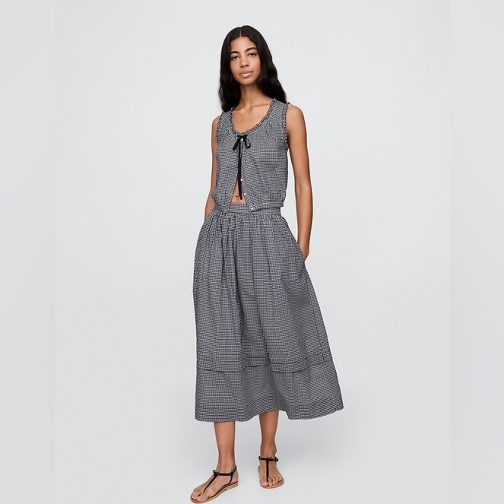 Gap x Doen Gingham Midi Skirt